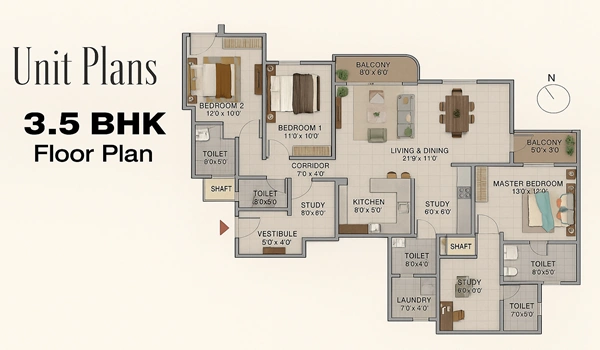 Lodha Address of Sarjapur 3.5 BHK Floor Plan